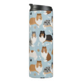 Ruwe Collie Paws en Botten Thermal Tumbler Thermosbeker (Geroteerd rechts)