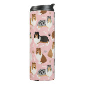 Ruwe Collie Paws en Botten Thermal Tumbler Thermosbeker (Gedraaid links)