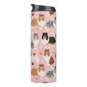 Ruwe Collie Paws en Botten Thermal Tumbler Thermosbeker (Geroteerd rechts)