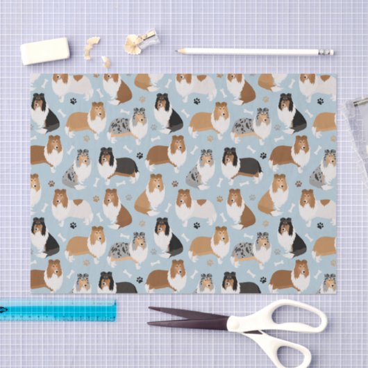 Ruwe Collie Paws en Botten Tissuepapier (Craft)