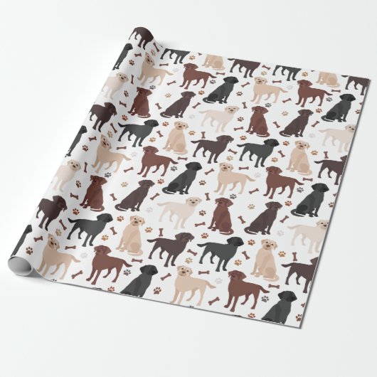 Ruwe Collie Paws en Botten Verpakkingspapier Cadeaupapier (Uitgerold)