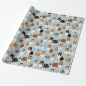 Ruwe Collie Paws en Botten Verpakkingspapier Cadeaupapier (Uitgerold)