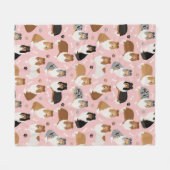 Ruwe Collie Paws en Botten Vluchten Blanket Fleece Deken (Voorkant (Horizontaal))