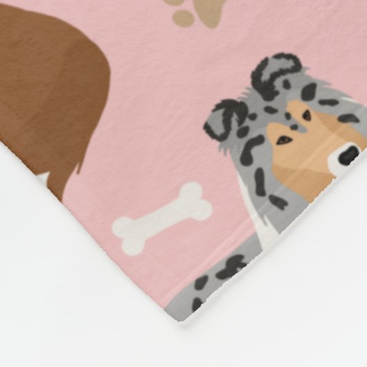 Ruwe Collie Paws en Botten Vluchten Blanket Fleece Deken (Hoek)