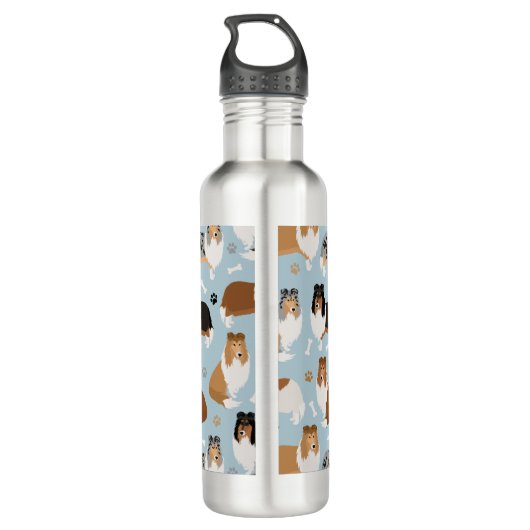 Ruwe Collie Paws en Botten Waterfles (Achterkant)