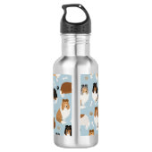 Ruwe Collie Paws en Botten Waterfles (Achterkant)