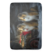 Ruwe Collie Sneeuw Slede Kerst Decoratie Badmat (Voorkant Verticaal)