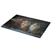 Ruwe Collie Sneeuw Slede Kerst Decoratie Snijplank (Hoek)