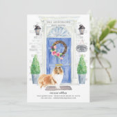 Ruwe Collie Voorste Verplaatsingsaankondiging Kaart (Staand voorkant)