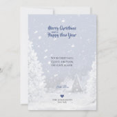 Ruwe collies en lammeren in Snowfall - kerstKaart (Achterkant)