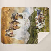 Ruwe Collies Herding Sheep, w/ Portrait & Quote - Sherpa Deken (Voorkant (horizontaal))