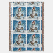 Ruwe Collies met Snowman Kerstmis Deken (Voorkant Verticaal)