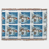 Ruwe Collies met Snowman Kerstmis Deken (Voorkant)