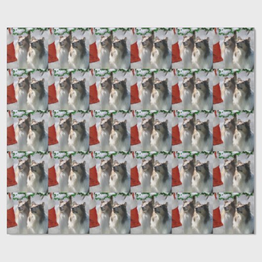 Ruwe Collies ontmoeten Kerstmis Cadeaupapier (Vlak)