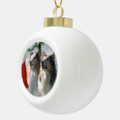 Ruwe Collies ontmoeten Kerstmis Keramische Bal Ornament (Rechts)