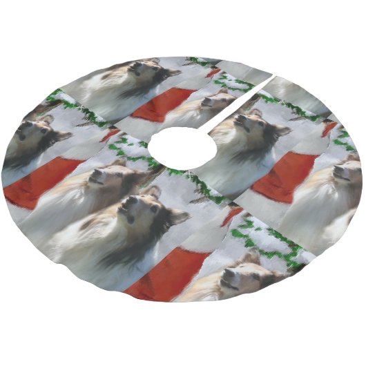 Ruwe Collies ontmoeten Kerstmis Kerstboom Rok (Gekanteld)