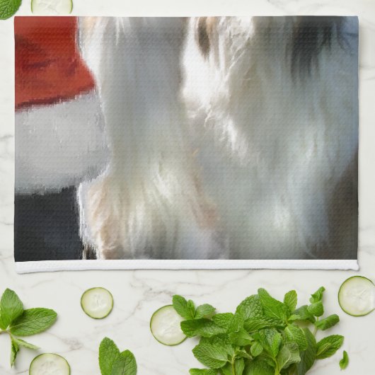 Ruwe Collies ontmoeten Kerstmis Theedoek (Gevouwen)