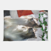 Ruwe Collies ontmoeten Kerstmis Theedoek (Horizontaal)