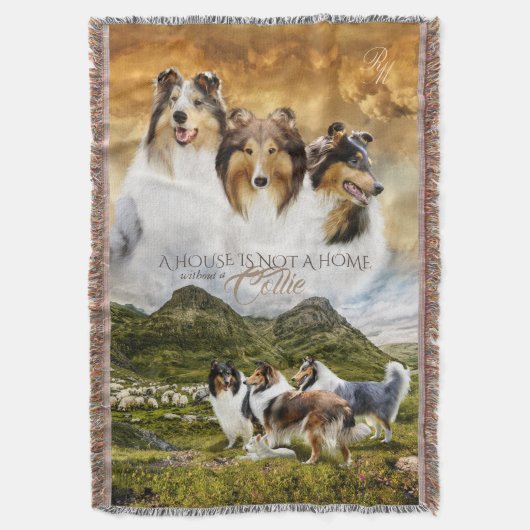 Ruwe Collies Sheep Herding & Portrait + Quote - Deken (Voorkant Verticaal)