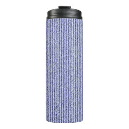 Ruwe Corduroy Smalle Strepen in Stoer Blauw Thermosbeker