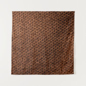 Ruwe donkerbruine textuur, gekreukeld kreukhout wandkleed (Voorkant)