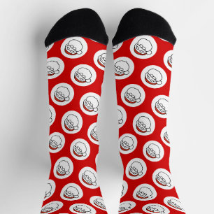 Ruwe Doodle Kunst Kerstman op Rood Sokken