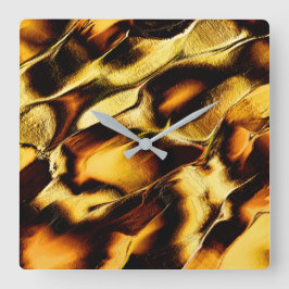 Ruwe duinen in verbrand goud vierkante klok