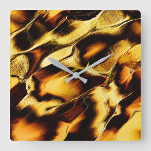 Ruwe duinen in verbrand goud vierkante klok