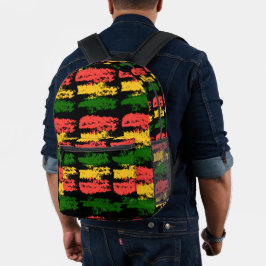 Ruwe en robuuste Rasta Stripes #2 Bedrukte Rugzak