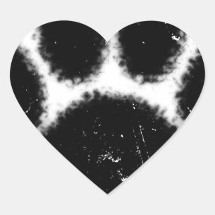 Ruwe en vervormde kleurenafdrukken hart sticker