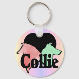 Ruwe en vloeiende Collie Lovers Sleutelhanger