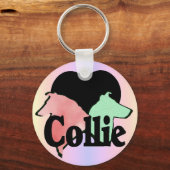 Ruwe en vloeiende Collie Lovers Sleutelhanger (Voorkant)