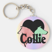 Ruwe en vloeiende Collie Lovers Sleutelhanger (Voorkant)