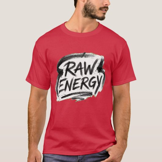 Ruwe Energie Handgeschreven Logo T-shirt (Voorkant)