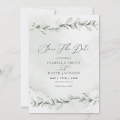 Ruwe Eucalyptus Salie Groene Gebladerte Foto Save The Date (Achterkant)