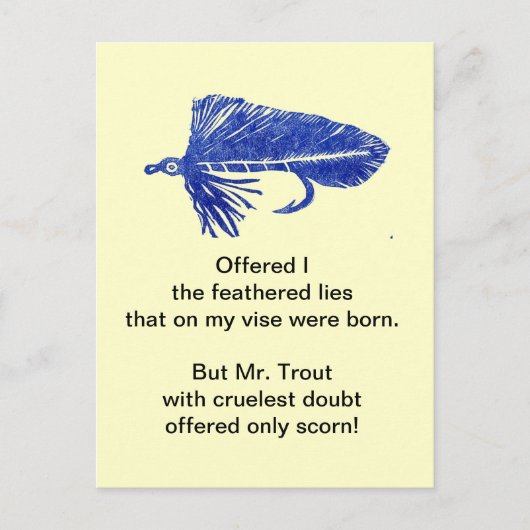 Ruwe forel Briefkaart "Blue Matuka" (Voorkant)