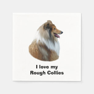 Ruwe foto van Collie dog portret Servetten
