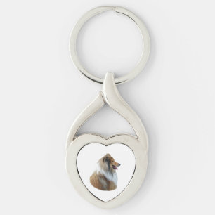 Ruwe foto van Collie dog portret Sleutelhanger