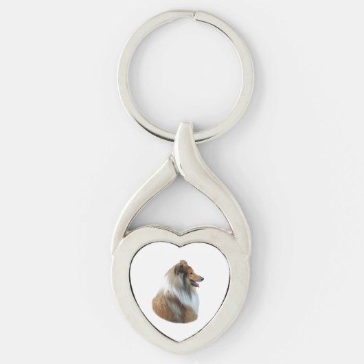 Ruwe foto van Collie dog portret Sleutelhanger (Voorkant)