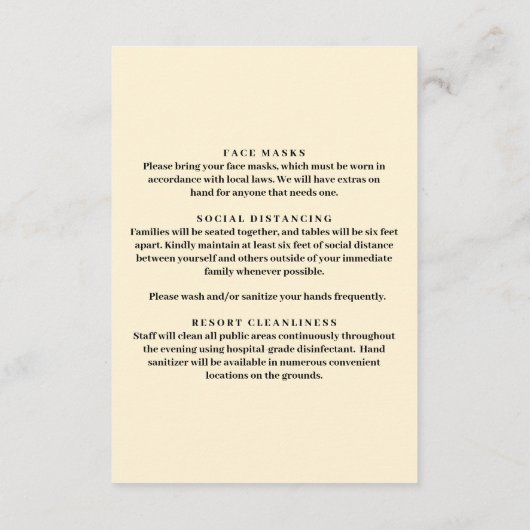 Ruwe gele bloemen metselwerkpot veiligheidsmaatreg informatiekaartje (Achterkant)