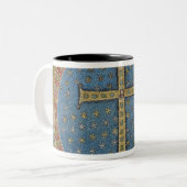 Ruwe gemmata tweekleurige koffiemok (Voorkant links)