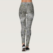 Ruwe Geologie Grijze Granite Rock textuur met Moss Leggings (Achterkant)