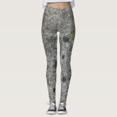 Ruwe Geologie Grijze Granite Rock textuur met Moss Leggings (Voorkant)