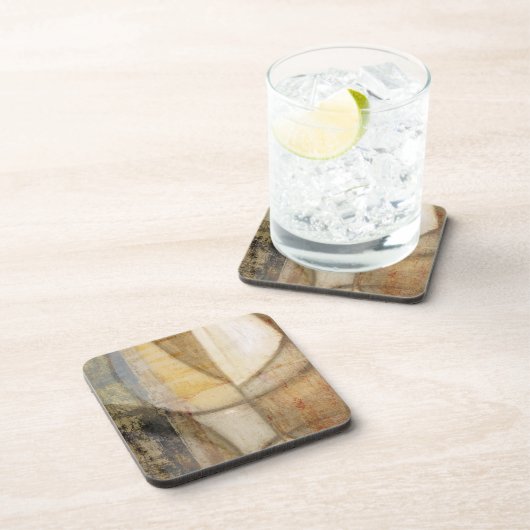 Ruwe getextureerde verf van aardtoon bier onderzetter (Rechterzijde)