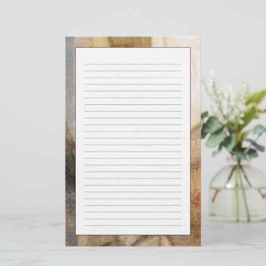 Ruwe getextureerde verf van aardtoon briefpapier (Staand voorkant)