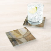 Ruwe getextureerde verf van aardtoon glazen onderzetter (Schuin)