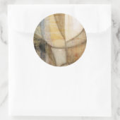 Ruwe getextureerde verf van aardtoon ronde sticker (Tas)