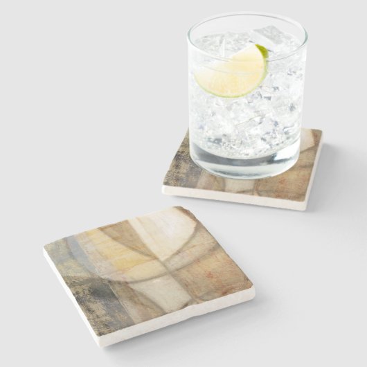 Ruwe getextureerde verf van aardtoon stenen onderzetter (Zijkant)