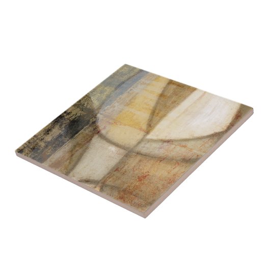 Ruwe getextureerde verf van aardtoon tegeltje (Zijkant)