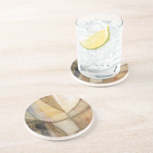 Ruwe getextureerde verf van aardtoon zandsteen onderzetter (Zijkant)